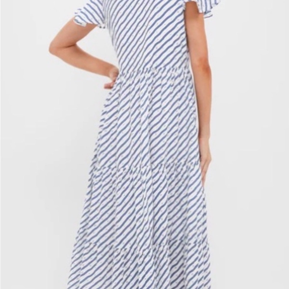 Oliphant Dipsy Navy Blue and White Striped Dress NWT - Picture 5 of 9